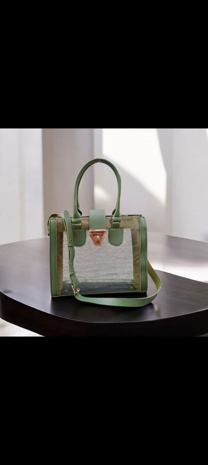 Clear Horizon Transparent 2-Piece Satchel & Pouch Set —   handbag by HandbagsAvenue